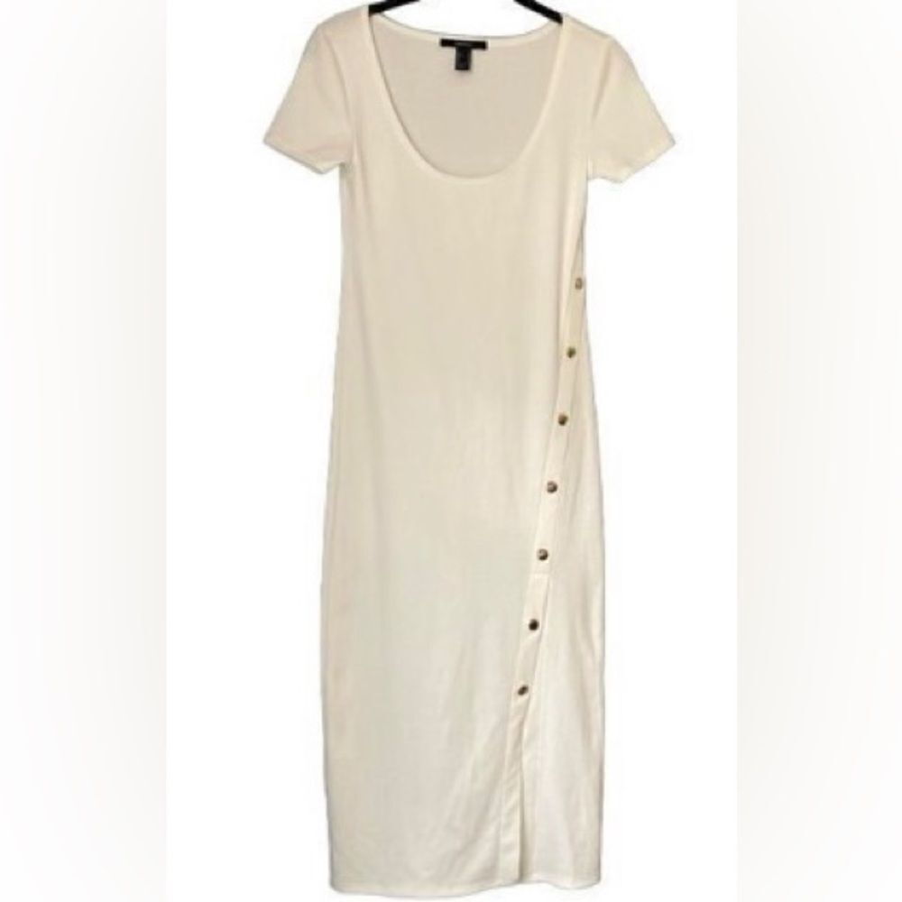 Forever 21 women’s white long midi dress with front slit size small